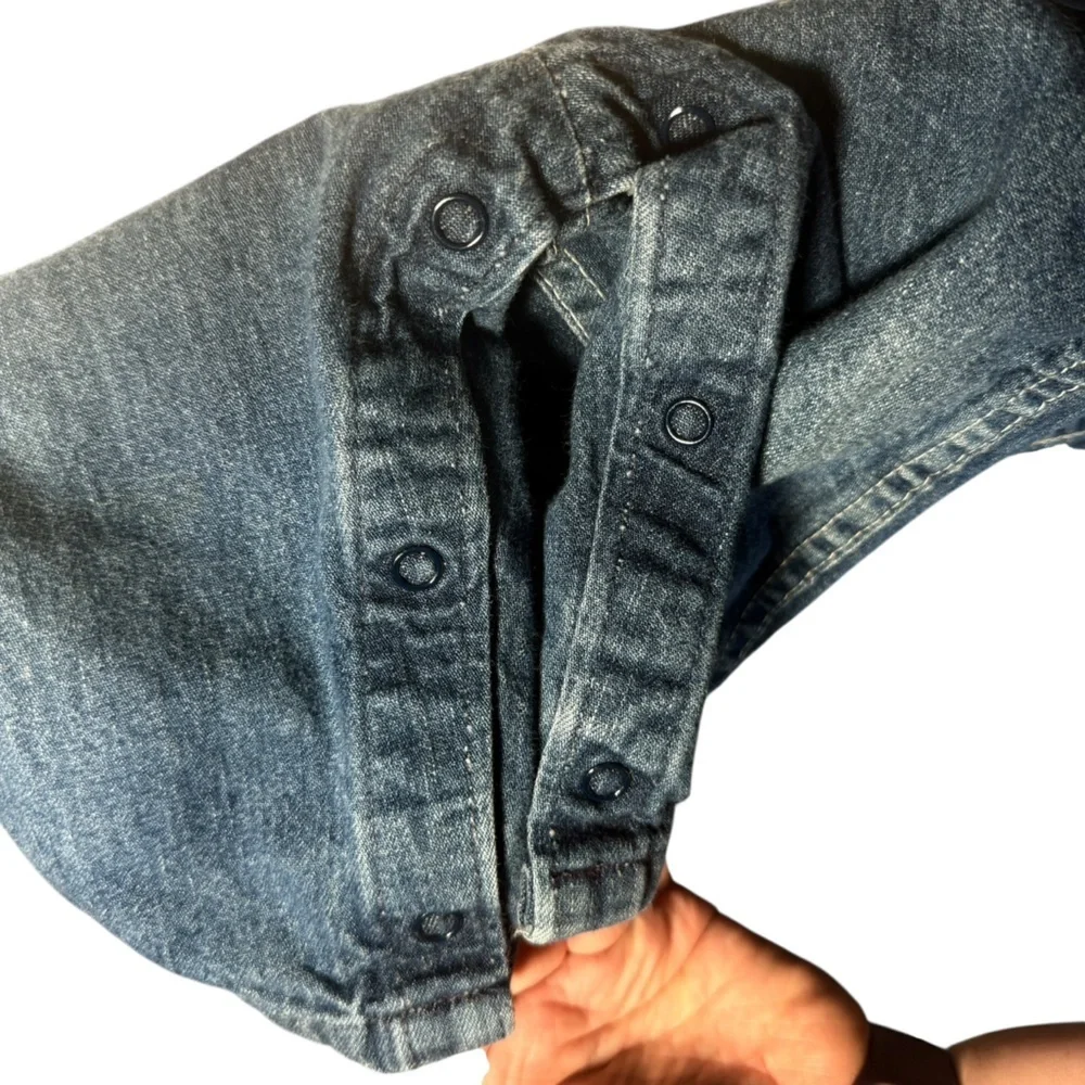 VTG OshKosh B'gosh Dark Blue Denim Overalls 18 Mo Vestbak Snap Crotch Classic